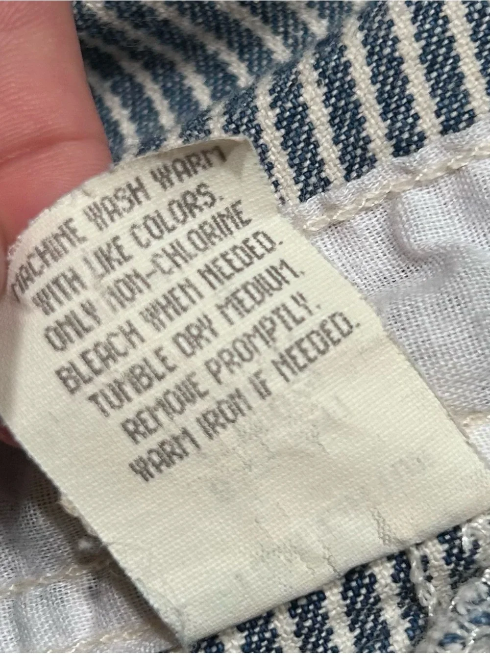 Vintage OshKosh B’Gosh Blue & White Striped Denim Overalls